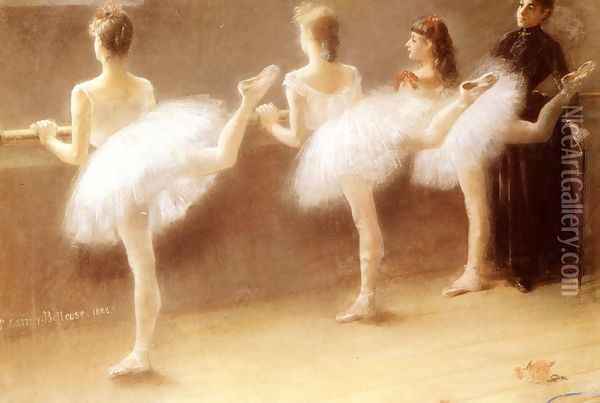 At The Barre Oil Painting - Pierre Carrier-Belleuse