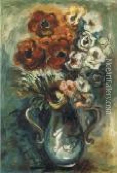 Les Anemones Oil Painting - Issachar ber Ryback