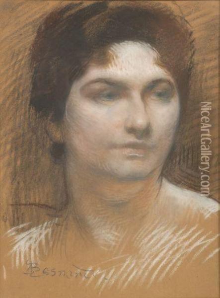 Portrait Of A Woman Oil Painting - Paul Albert Besnard