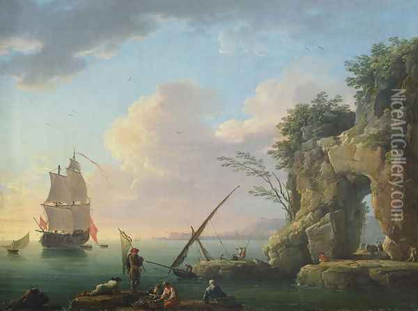 Seascape, 1748 Oil Painting - Claude-joseph Vernet