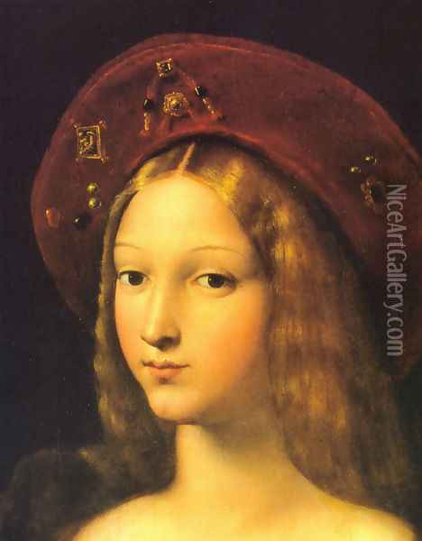 Joanna of Aragon [detail] Oil Painting - Raphael