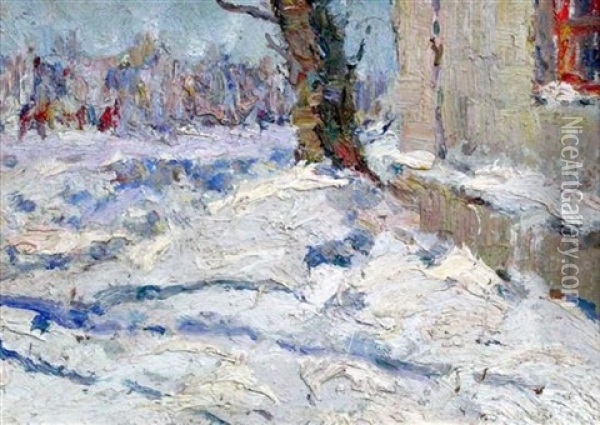 Snow Scene Oil Painting - Isaak Levitan