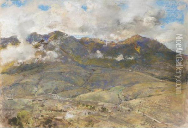 Paesaggio A Nusco Oil Painting - Giuseppe Casciaro