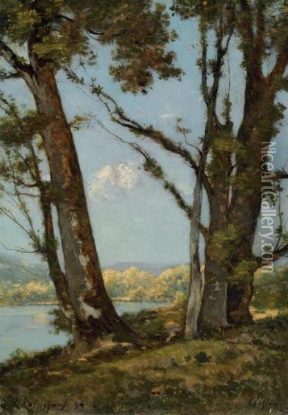 Along The River Moine, Clisson Oil Painting - Henri-Joseph Harpignies