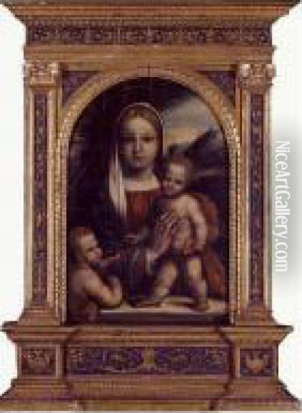 Madonna And Child With The Infant Saint John The Baptist Oil Painting - Garofalo