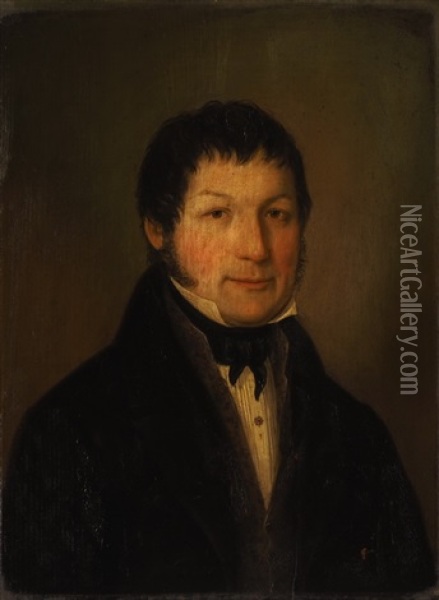 Portrait Von Michael Schnetzler Oil Painting - Anton Von Matt