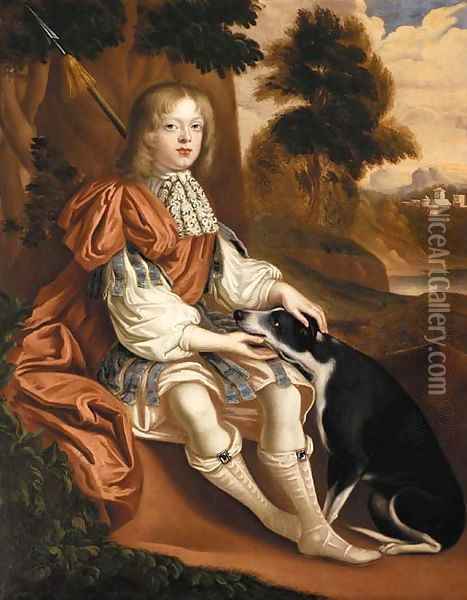 Portrait of a boy Oil Painting - John Michael Wright