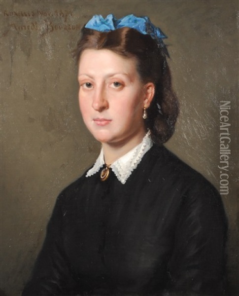 Portrait De Jeune Femme Oil Painting - Amedee Bourson