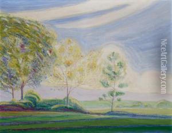 Traumlandschaft Mit Baumgruppe Oil Painting - Albert Trachsel