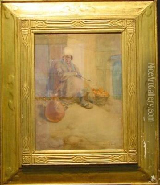 The Orange Seller Oil Painting - George Reiter Brill