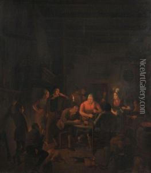 Interieur De Taverne Oil Painting - Christoffel Wust