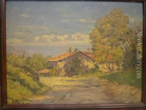 Vue De Fontaine, Fin D'apres-midi En Septembre Oil Painting - Andre Albertin