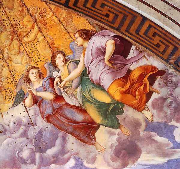 The Stanza della Segnatura Ceiling [detail: 2] Oil Painting - Raphael