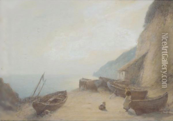 The Old Boatyard Oil Painting - John White