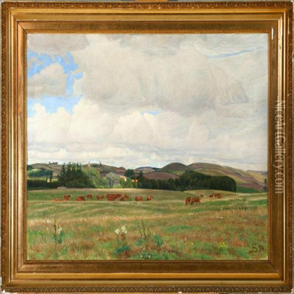 Summer Landscape From Funen Oil Painting - Fritz Syberg