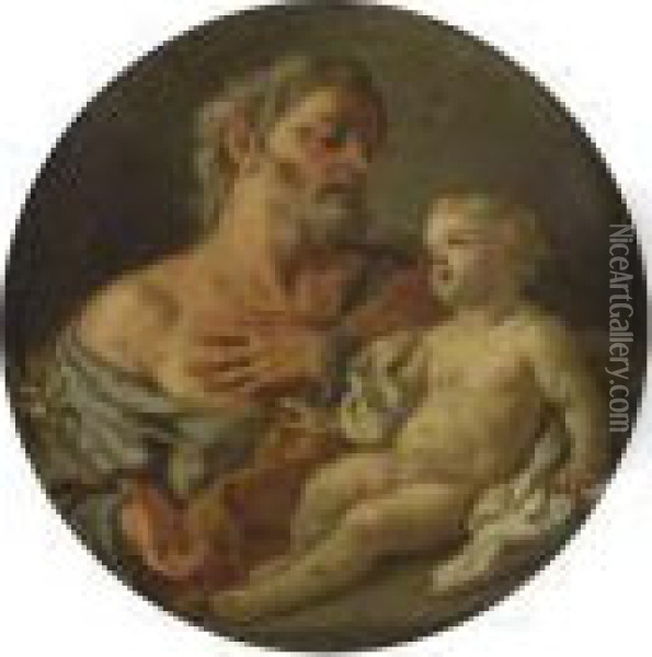 San Giuseppe Con Bambino Oil Painting - Francesco Solimena