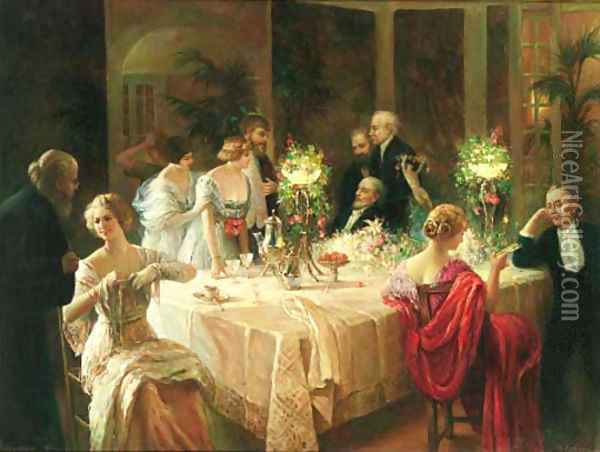 A wedding banquet Oil Painting - Kasparus Karsen