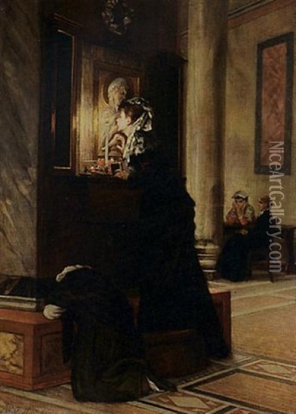 The Confession Oil Painting - Willem Johannes Martens