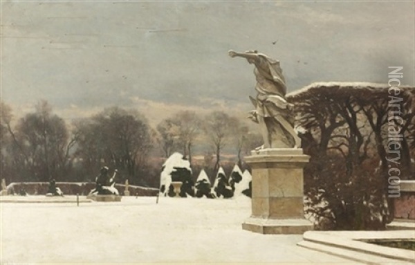 Le Parc De Versailles Oil Painting - Albert-Lucien Dubuisson