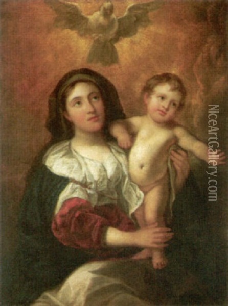 The Virgin And Child Oil Painting - Caspar de Crayer