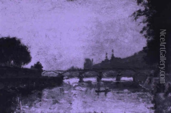 Le Pont Des Arts Oil Painting - Stanislas Lepine