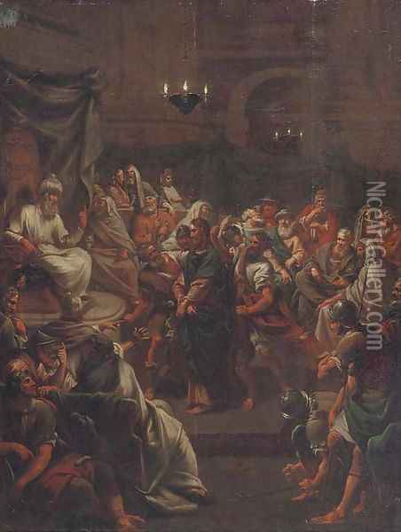 Christ before Pontius Pilate Oil Painting - Jean-baptiste Jouvenet