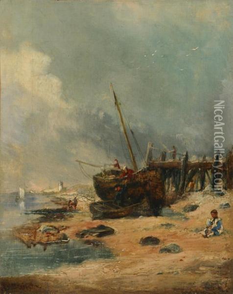 The Fisherman's Children Oil Painting - Richard Parkes Bonington