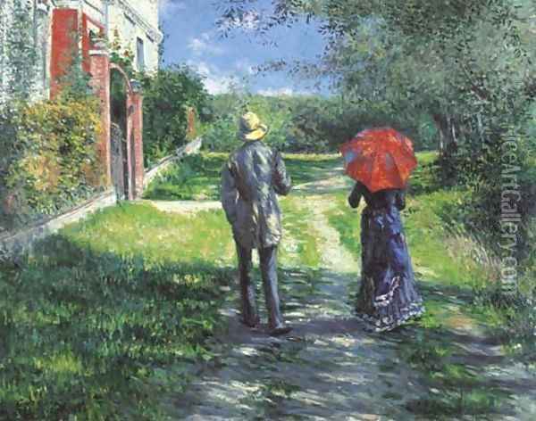 Chemin montant Oil Painting - Gustave Caillebotte