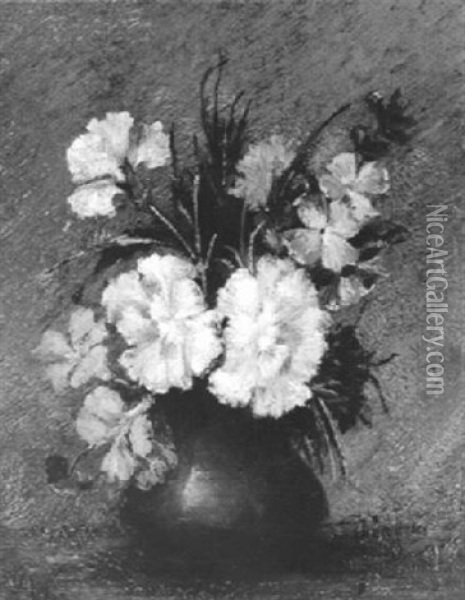 Sommerblumen In Vase Oil Painting - John Ure Perkins