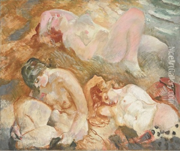 Die Schlafenden Oil Painting - Bernard Hasler