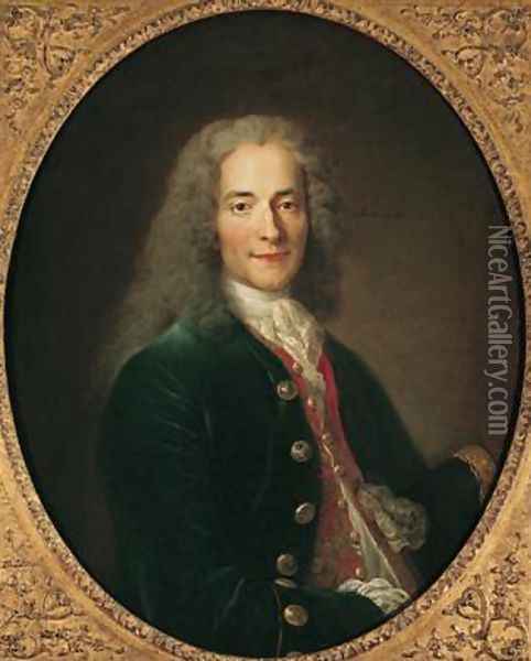 Portrait of Voltaire 1694-1778 Oil Painting - Largilliere, Nicholas de