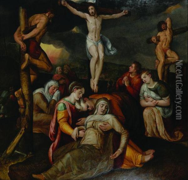 Christus Aan Het Kruis Oil Painting - Frans I Vriendt (Frans Floris)