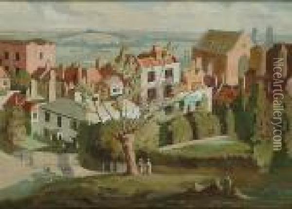 The Vale Of Heath, Hampstead Oil Painting - George Sheringham