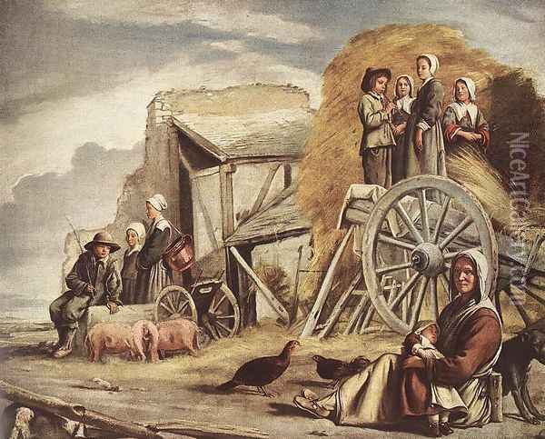 The Cart or Return from Haymaking Oil Painting - Le Nain Brothers