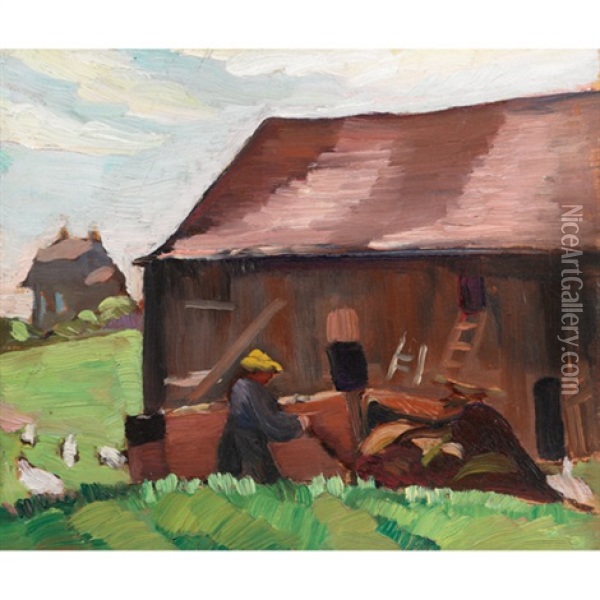 Barns Oil Painting - Sarah Margaret Armour Robertson