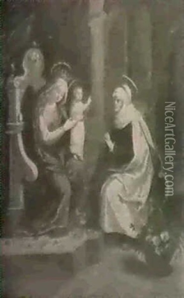 The Madonna And Child With St. Anne Oil Painting - Denys Calvaert