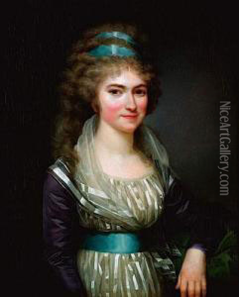 Portrait De Femme Oil Painting - Jean Louis Voille