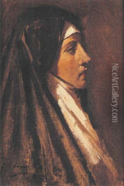 Portrait Of A Nun Oil Painting - John Lavery