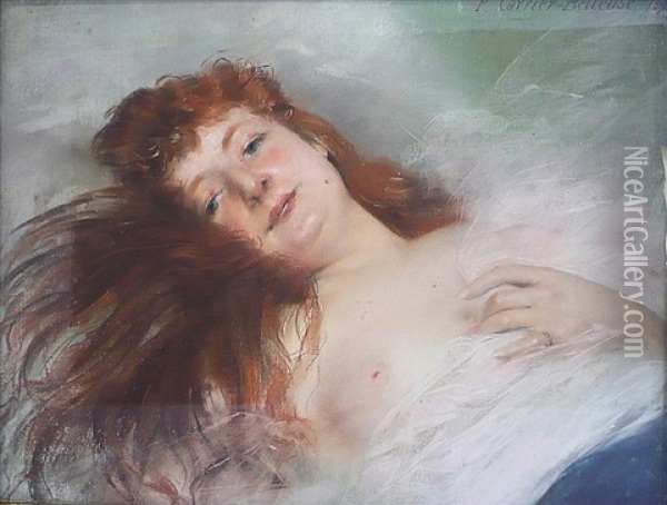 Portrait D'une Jeune Fille Oil Painting - Pierre Carrier-Belleuse