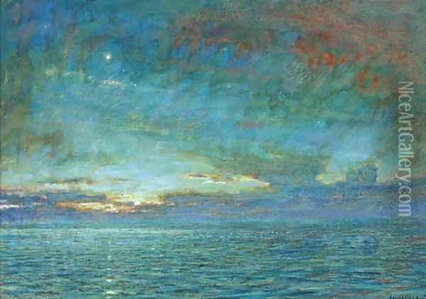 Dawn in the Mediterranean Oil Painting - Albert Goodwin