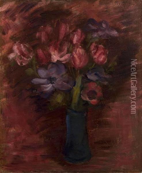 Bukiet Kwiatow W Wazonie Oil Painting - Joachim Weingart