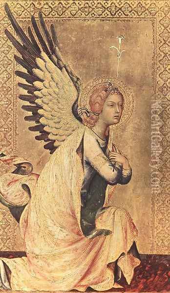 The Angel of the Annunciation 1339 Oil Painting - Simone Martini