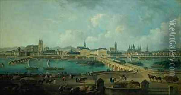 Panoramic View of Tours Oil Painting - Pierre-Antoine Demachy