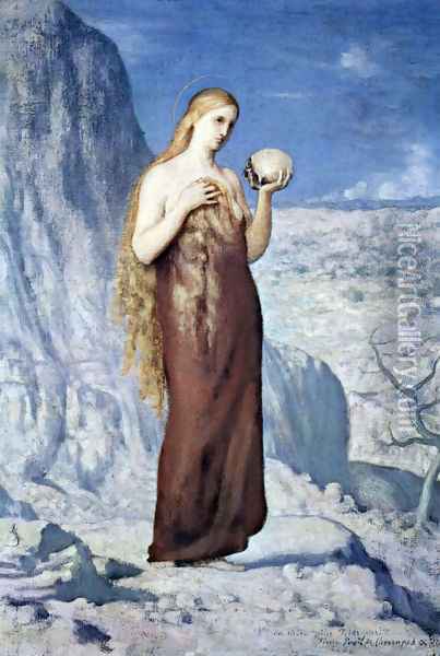 Mary Magdalene at St. Baume Oil Painting - Pierre-Cecile Puvis De Chavannes