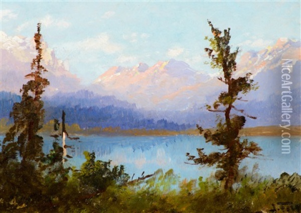 Sunrise In Montana Oil Painting - John Fery