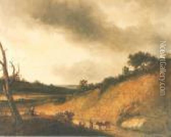 Voyageur Sur Le Sentier Oil Painting - Georges Michel