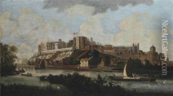 A View Of Windsor Castle Oil Painting - Johannes Vorsterman