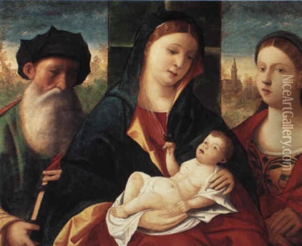 The Holy Family Oil Painting - Benedetto Diana
