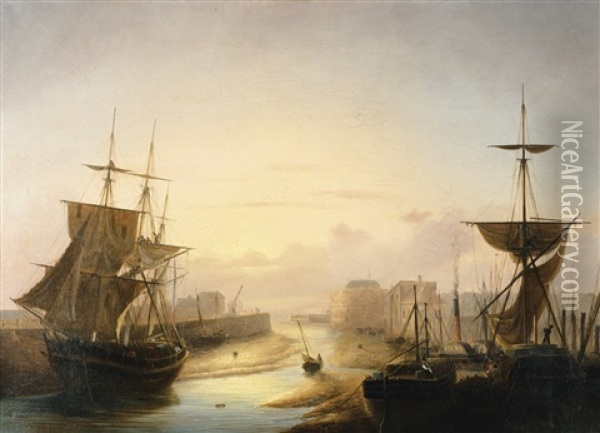 Marine Oil Painting - Louis-Honore-Frederic Gamain