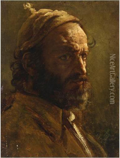 Portrait D'homme Oil Painting - Louis-Vincent-Leon Palliere